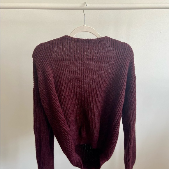 Missguided - Burgundy Off Shoulder Sweater (S) - Picture 2 of 3